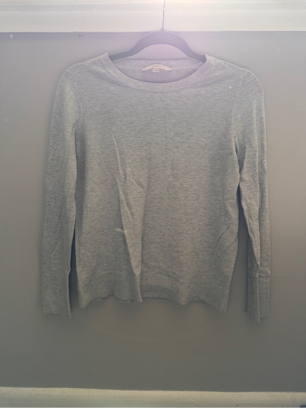 LOFT Light Gray Crewneck Sweater